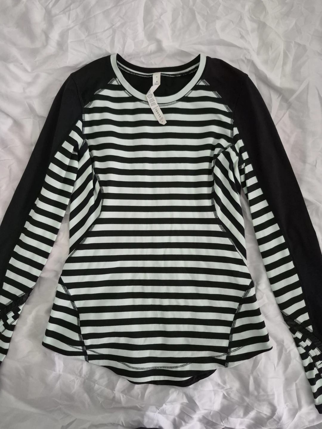 Lululemon Run: Reflect Long Sleeve – Sea Stripe Mint / Black - photo 3
