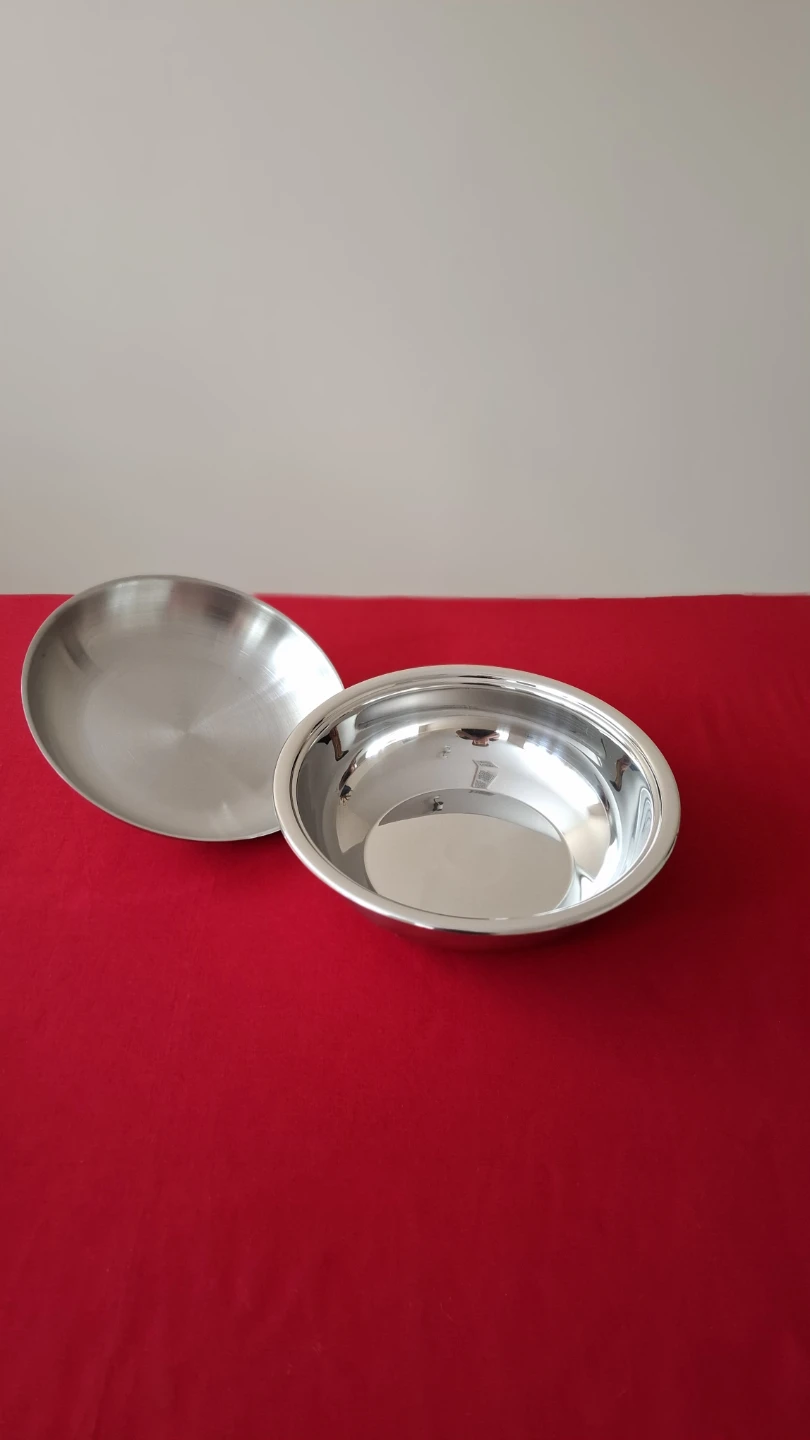 Round Stainless Steel Serving Bowl with Lid - photo 4