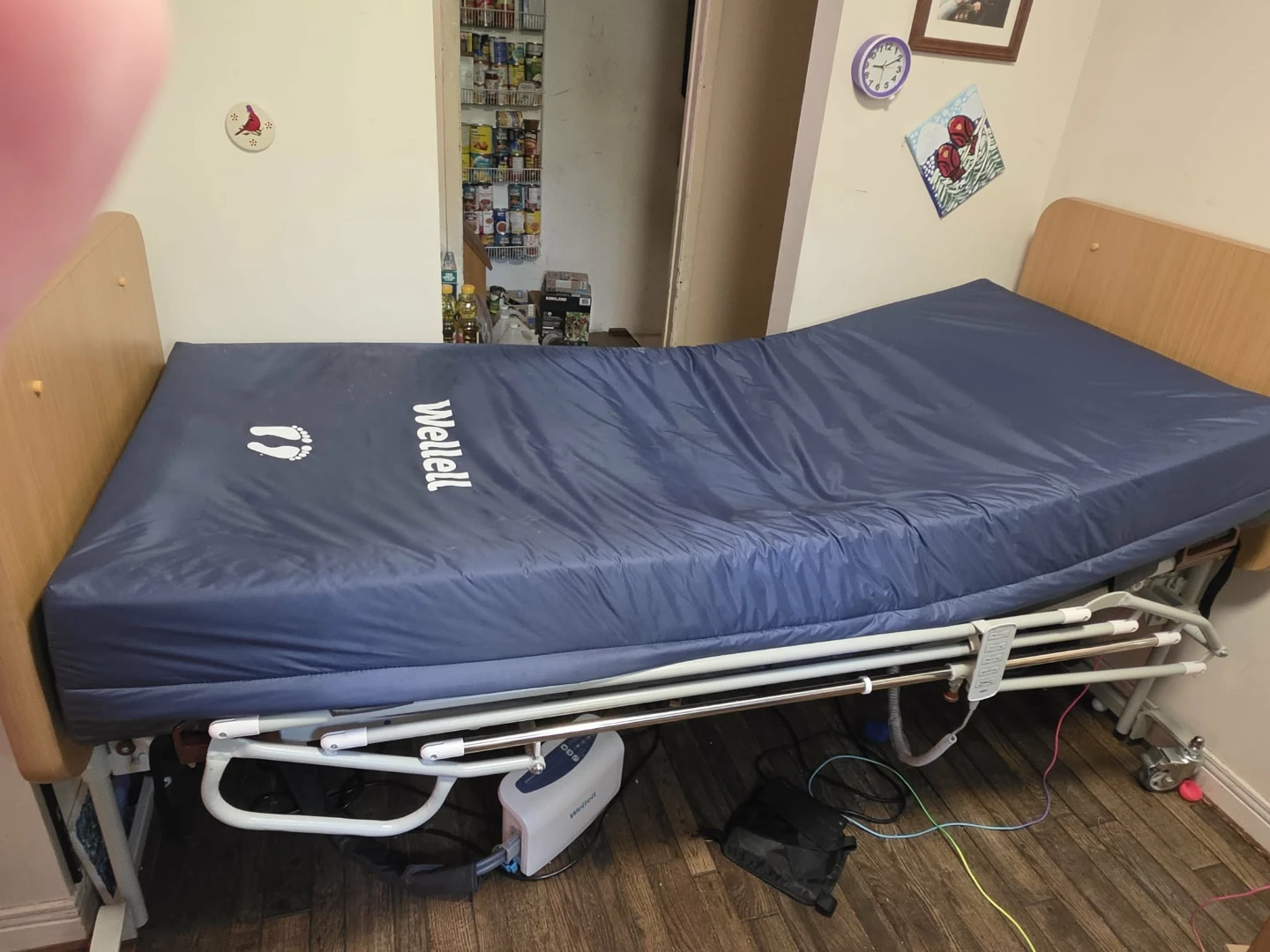 Electric hospital  bed frame and air mattress
