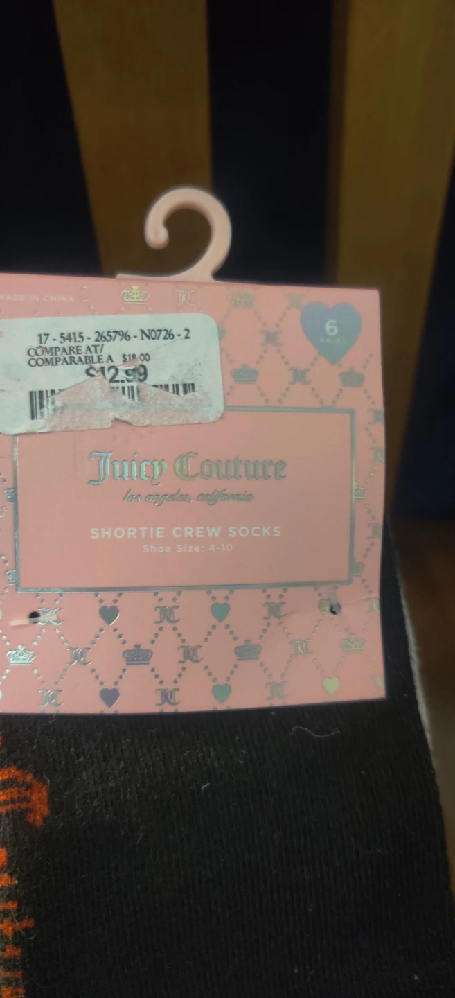 Juicy Couture Shortie Crew Socks 6 Pairs - photo 2