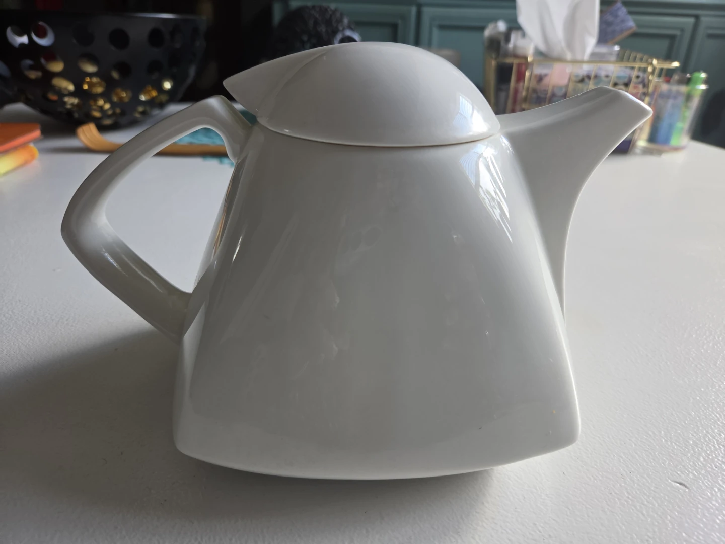 Modern White Ceramic Teapot - photo 2
