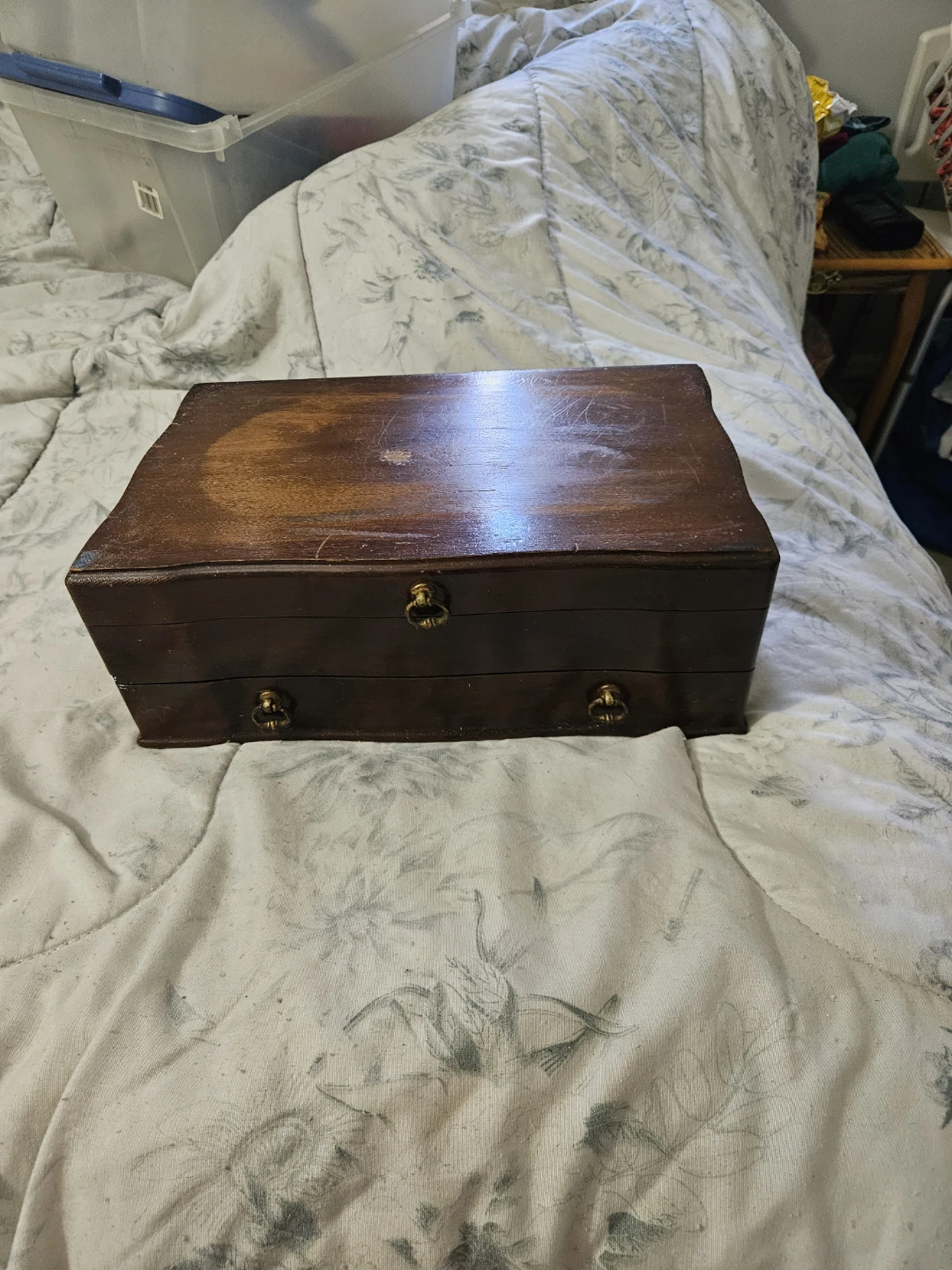Vintage Wooden Jewelry Box with "Her Highness" Ribbon - photo 2