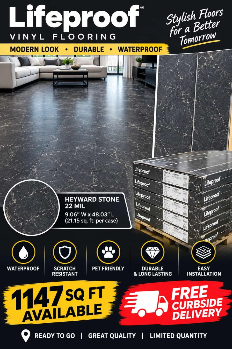 Lifeproof Heyward Stone 22mil vinyl Flooring