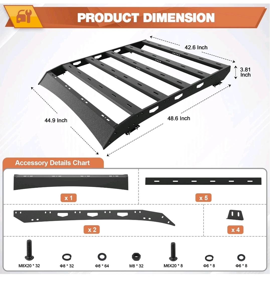 Roof Rack for 2005-2023 Toyota Tacoma Access Cab - photo 4