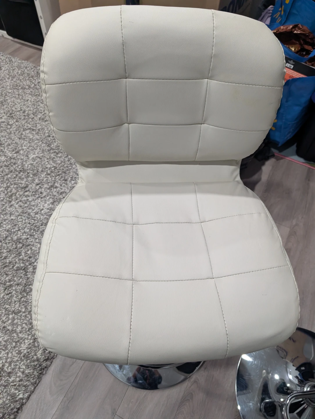 Set of 2 White Faux Leather Bar Stools - photo 4