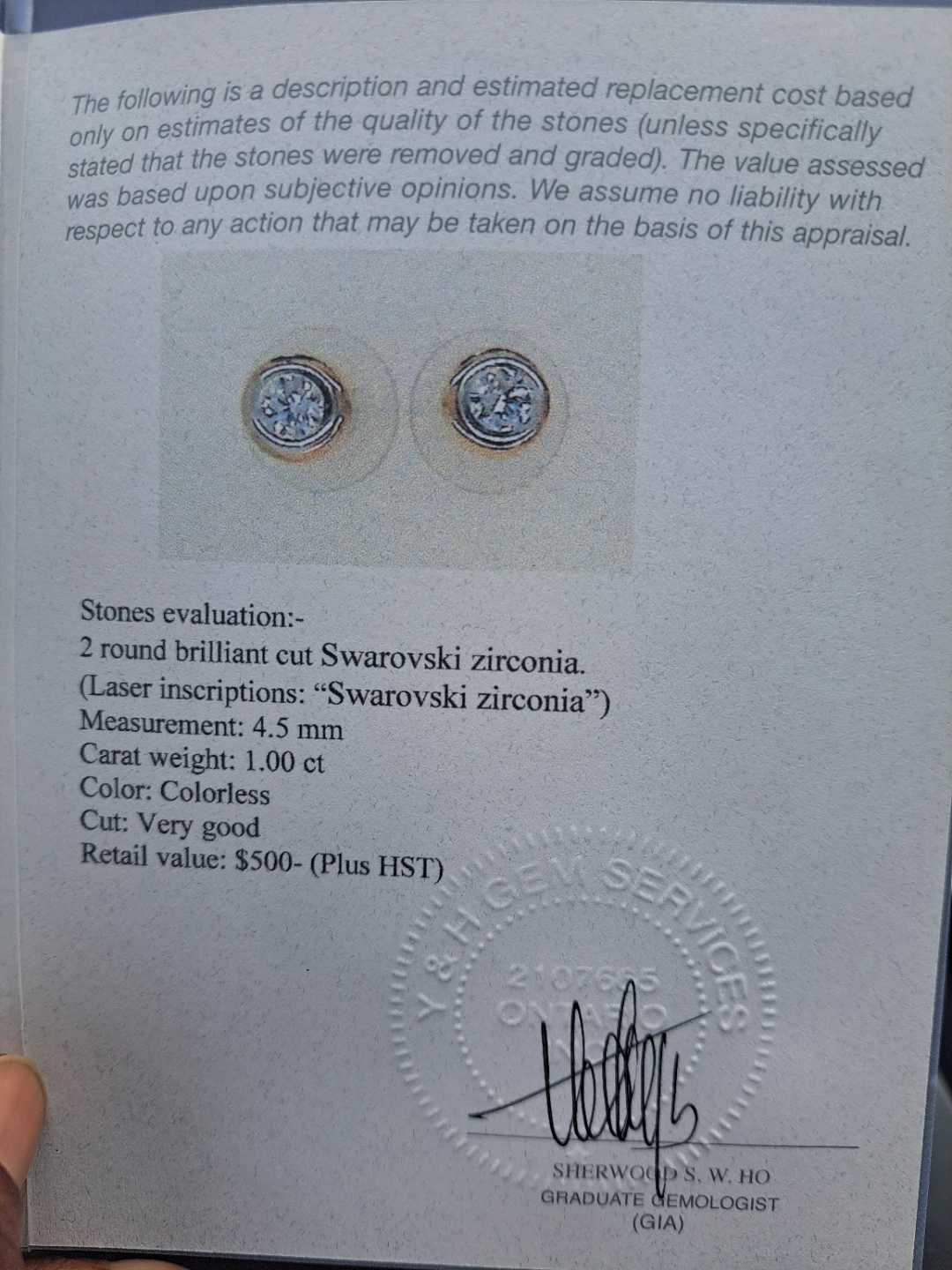 10K Gold Round Swarovski in Bezel Setting - photo 3