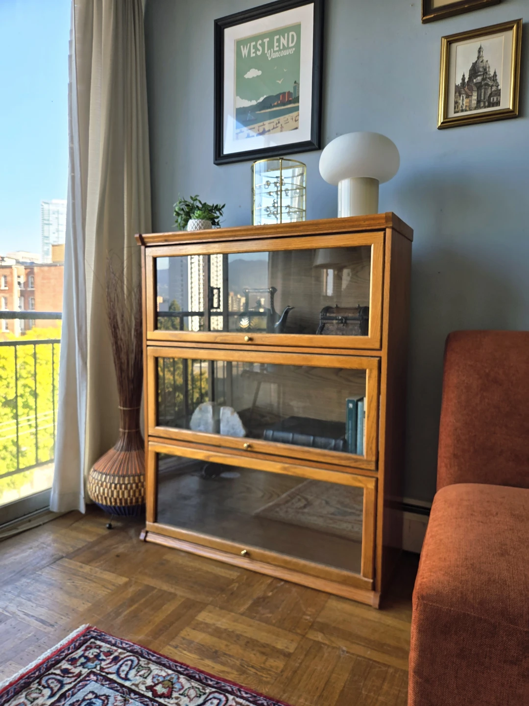 Vintage Solid Oak Three Tier Barristers Cabinet/Bookcase - photo 2