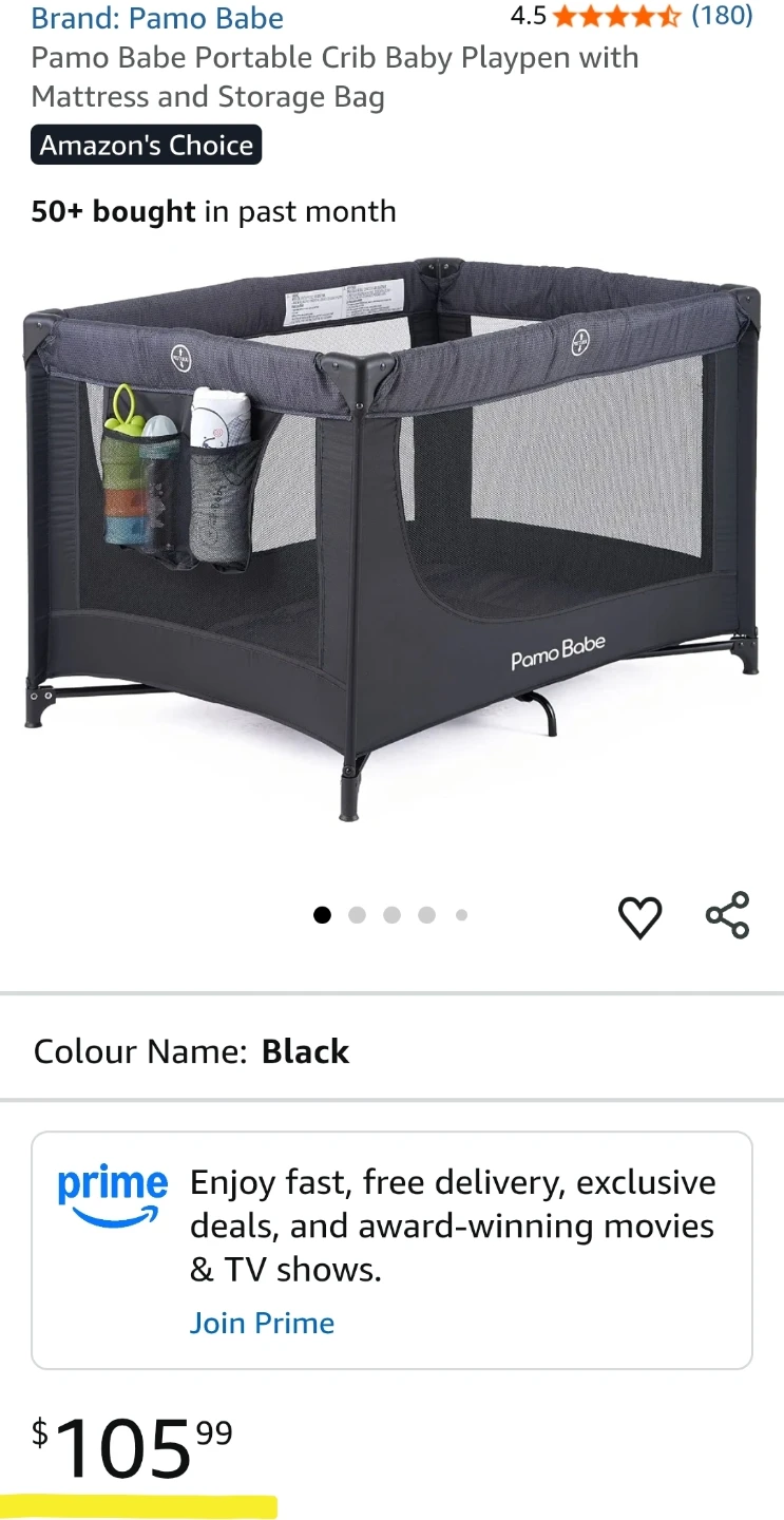 Pamo Babe Portable Crib Baby Playpen - photo 4