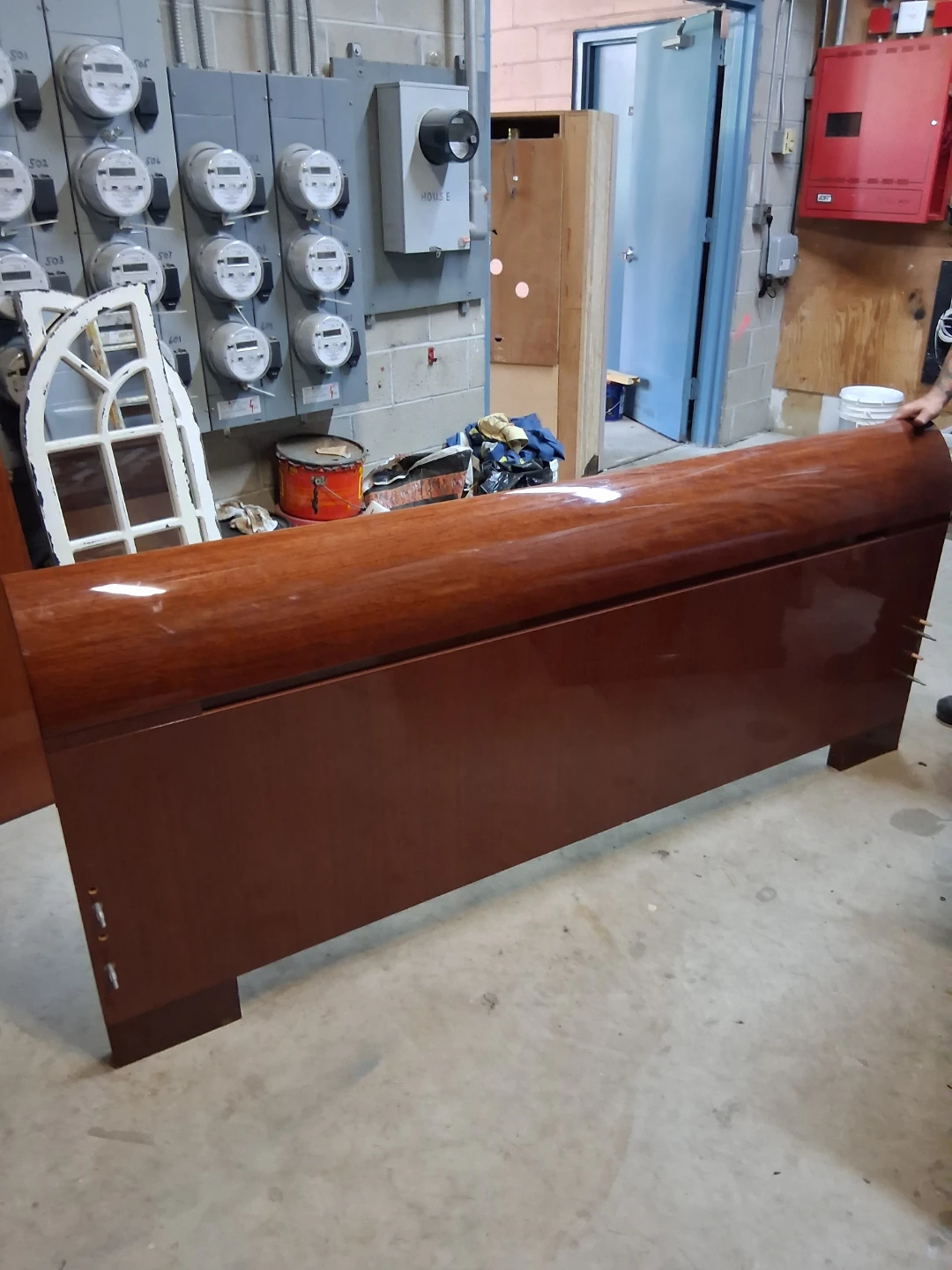 Modern Mahogany Wood Headboard