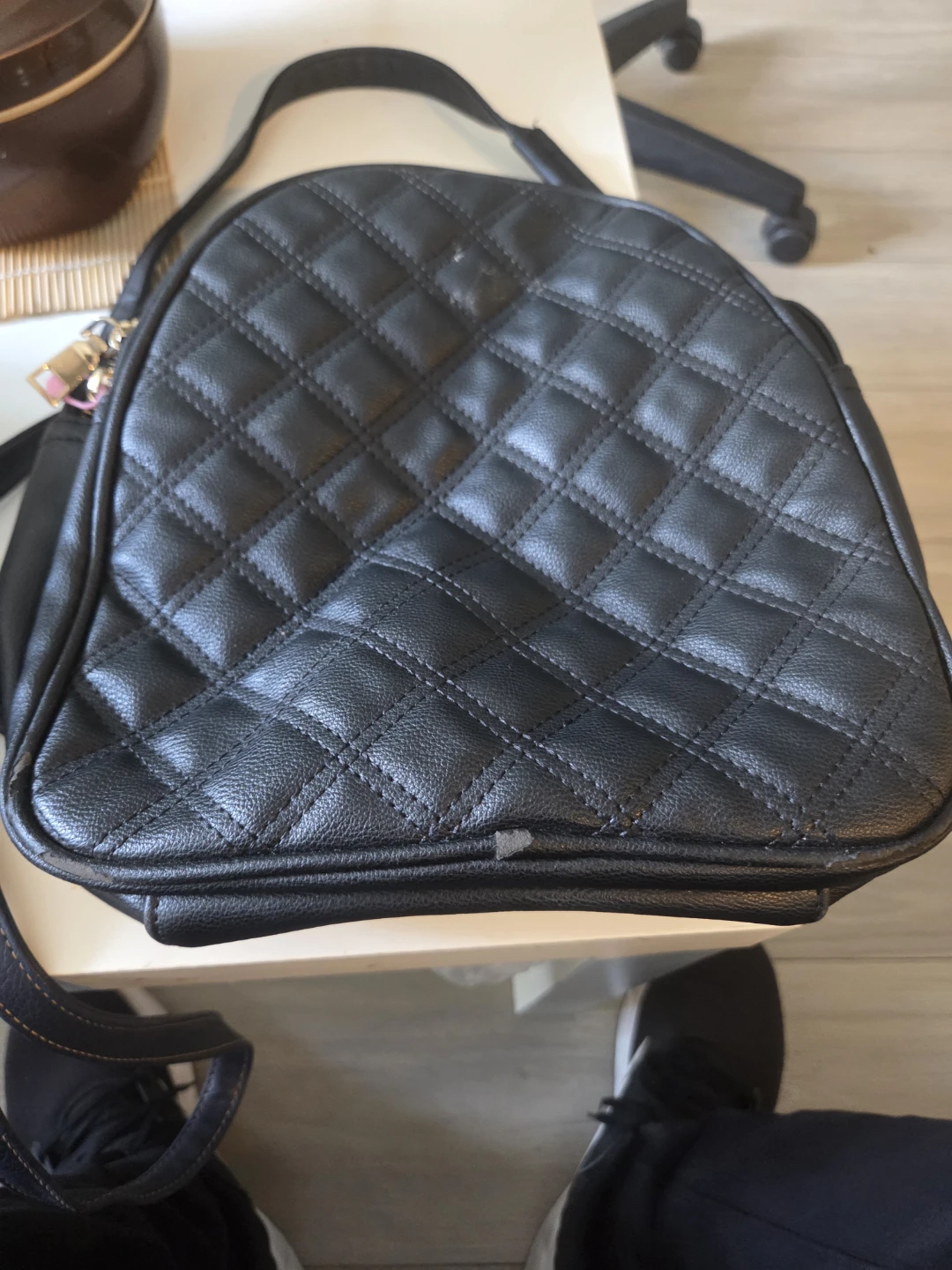 Black Quilted Mini Backpack - photo 3