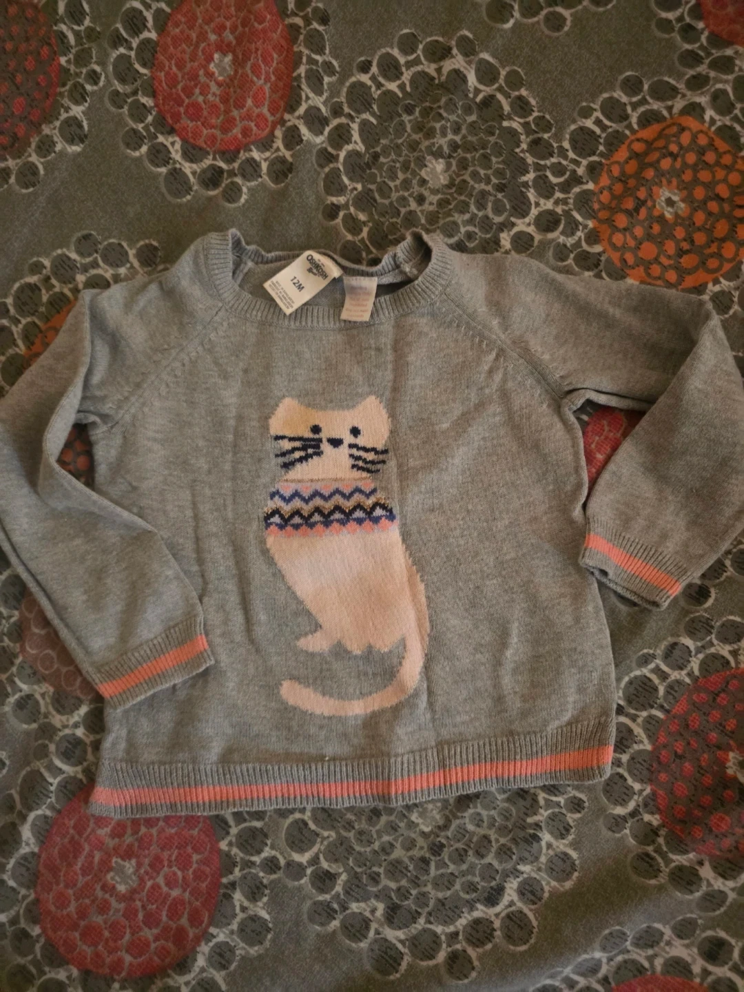 🏈OshKosh B'gosh Cat Sweater 12M