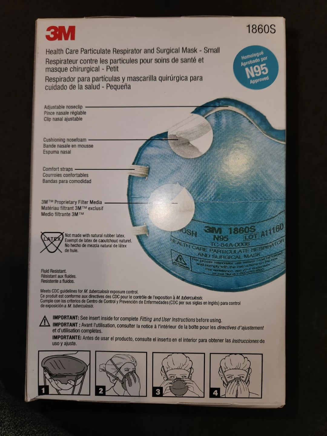 20 pack box of 3M N95 masks. VARIOUS SIZES AVAILABLE - photo 2