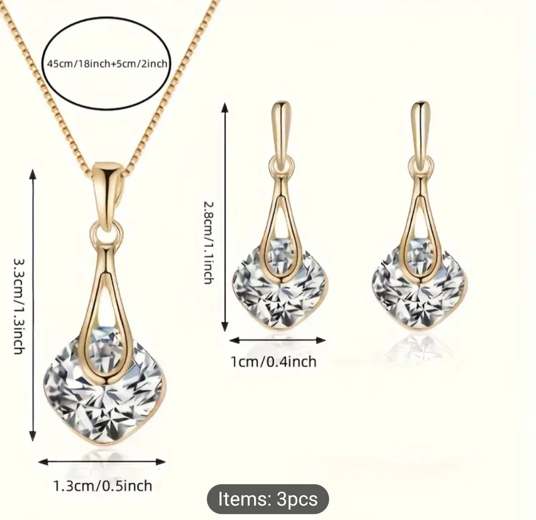 Fashion.ND Crystal Necklace and Earring Set 🏈 - photo 2