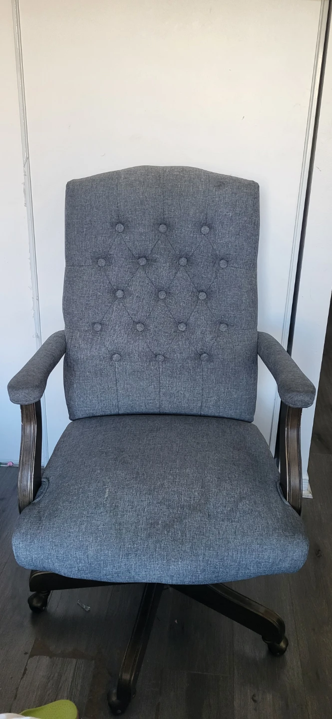 2 Grey Tufted Office Chairs