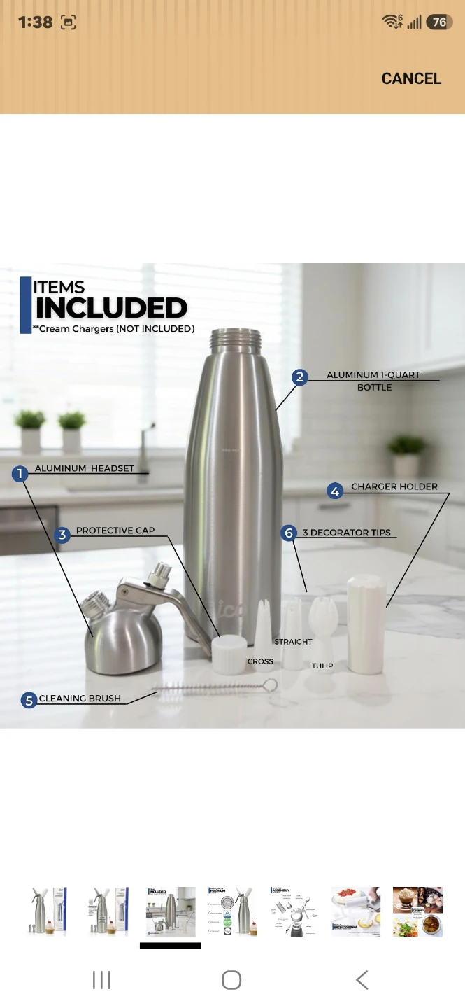 ICO Professional Whipped Cream Dispenser 1L - photo 4