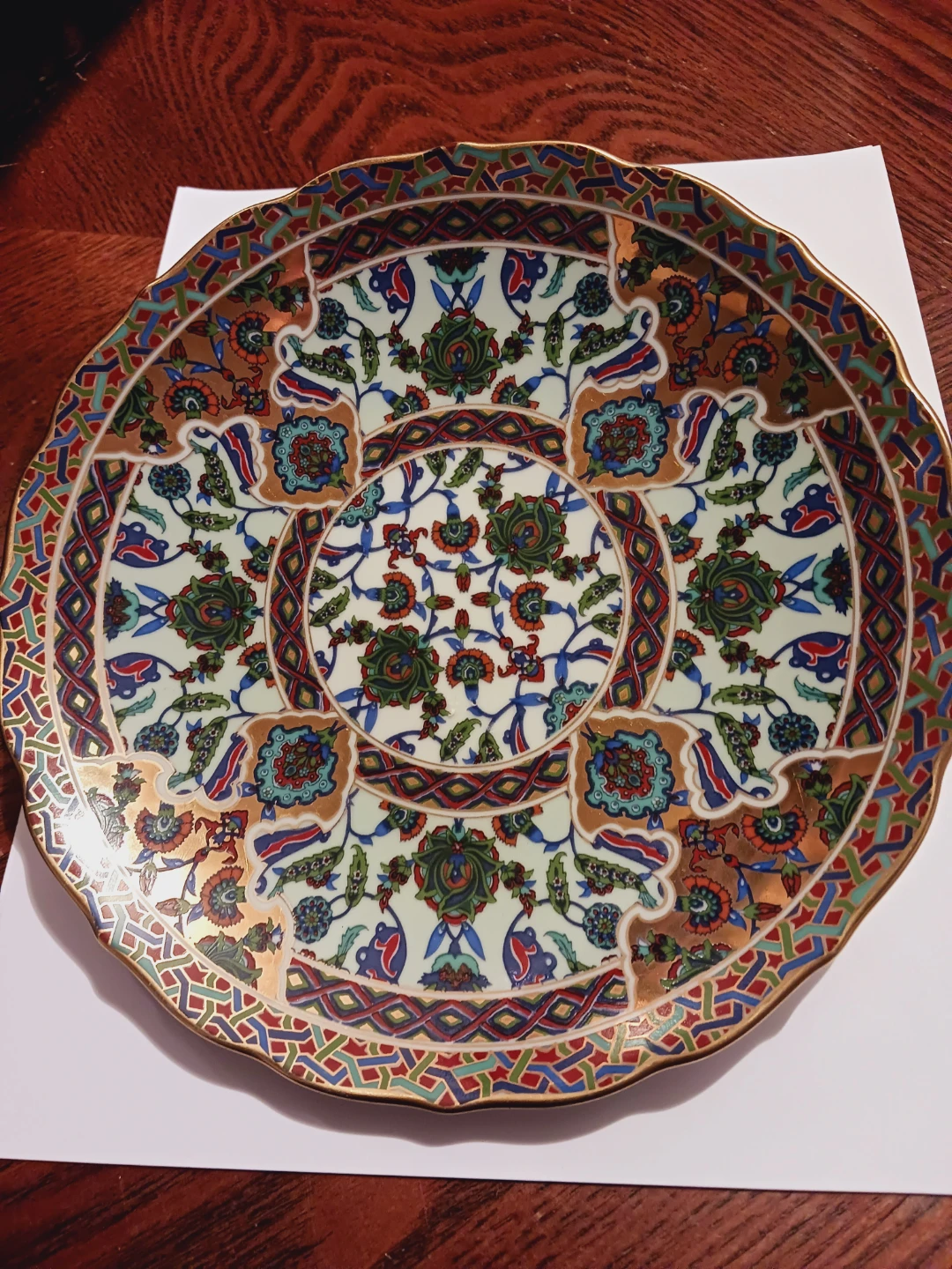 Decorative Ceramic Plate with Intricate Floral Pattern - photo 2