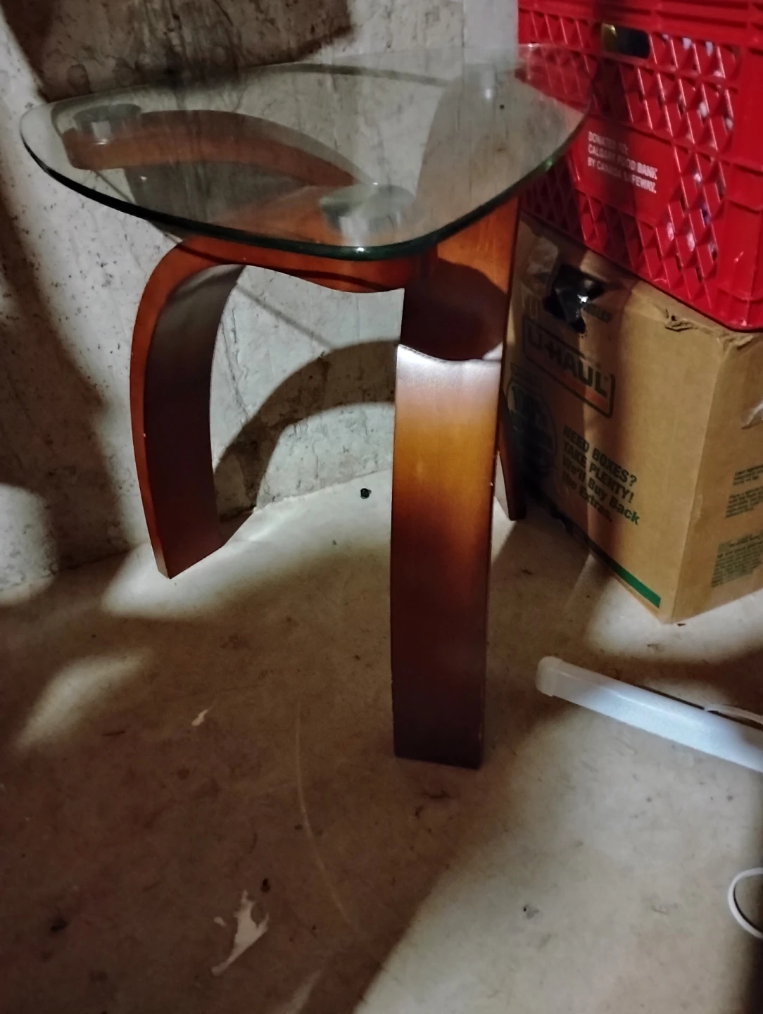 Glass Coffee Table with Wooden Base - photo 2