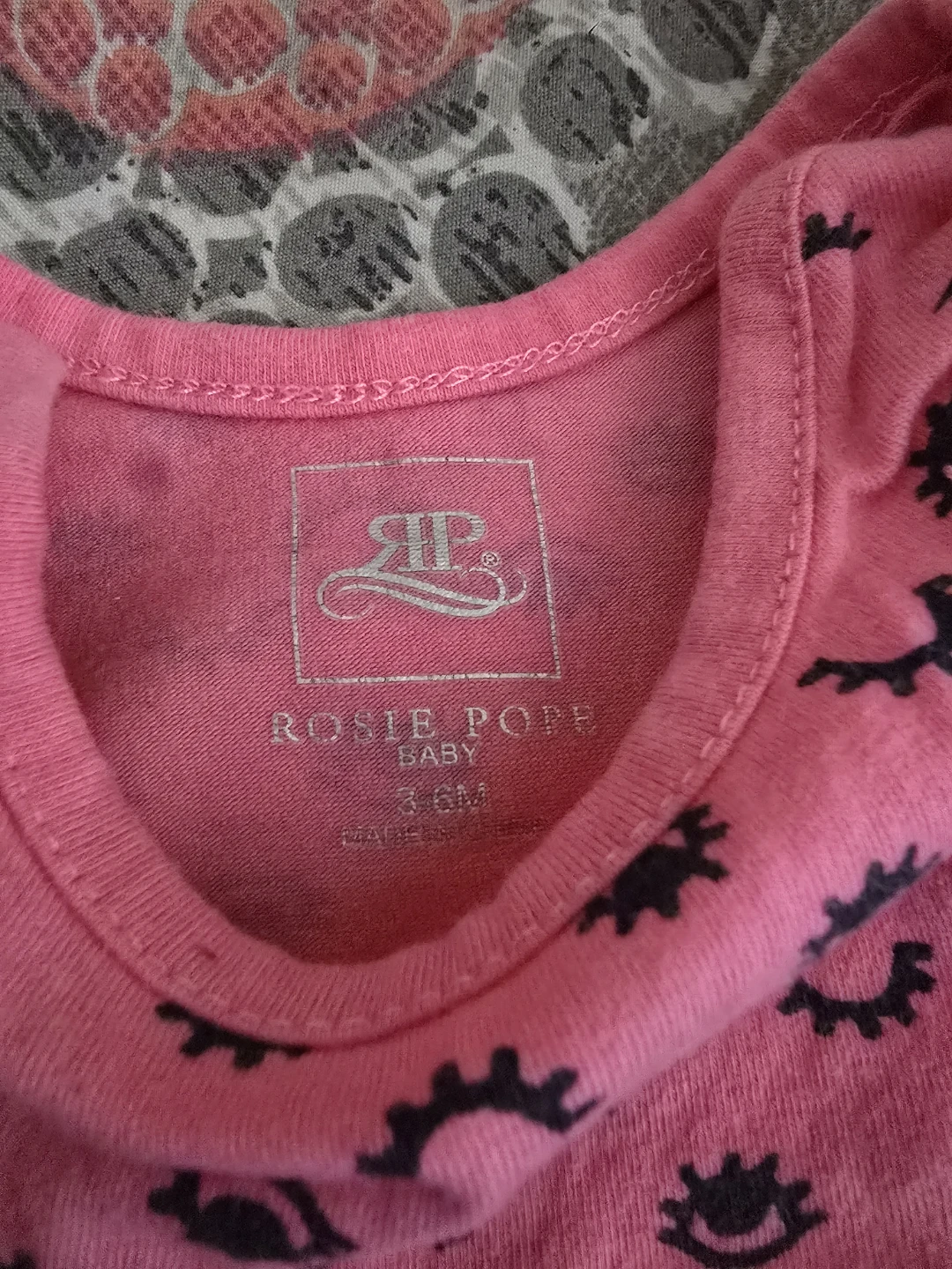 🏈Rosie Pope Baby Pink Eyelash Print Bodysuit - photo 2