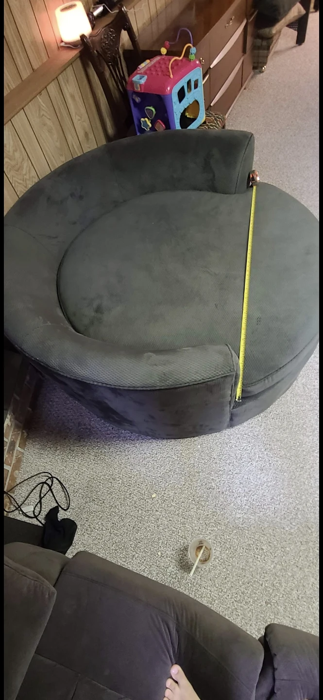 Large grey circular accent chair - photo 2