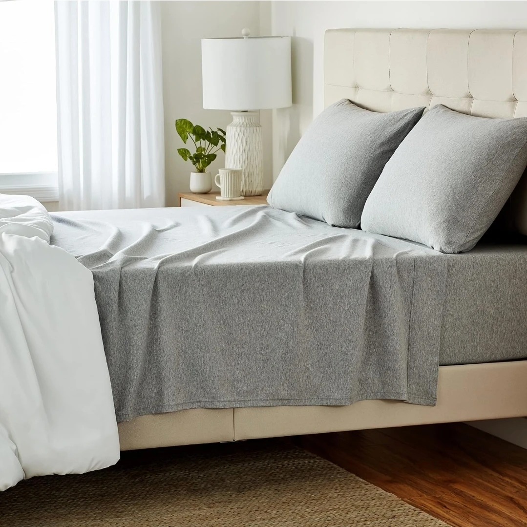 Queen Basics 4 Piece Bed Sheet Set, 100% Cotton Jersey 🏈