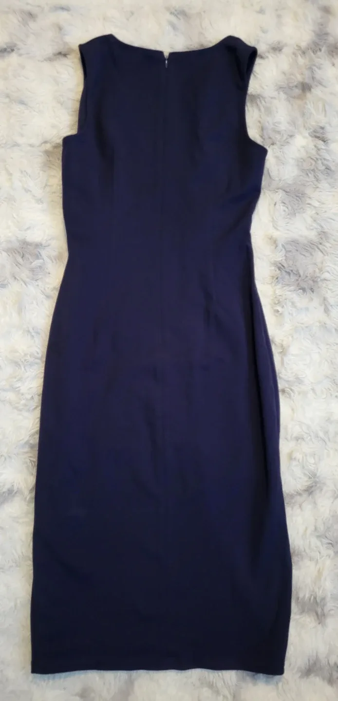 Navy Blue Sleeveless Wrap Dress Size Small - photo 3