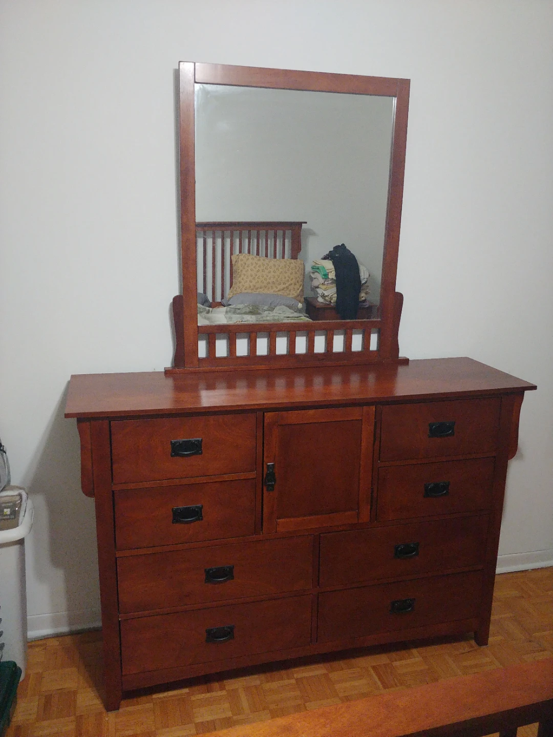 Wooden Dresser with Mirror