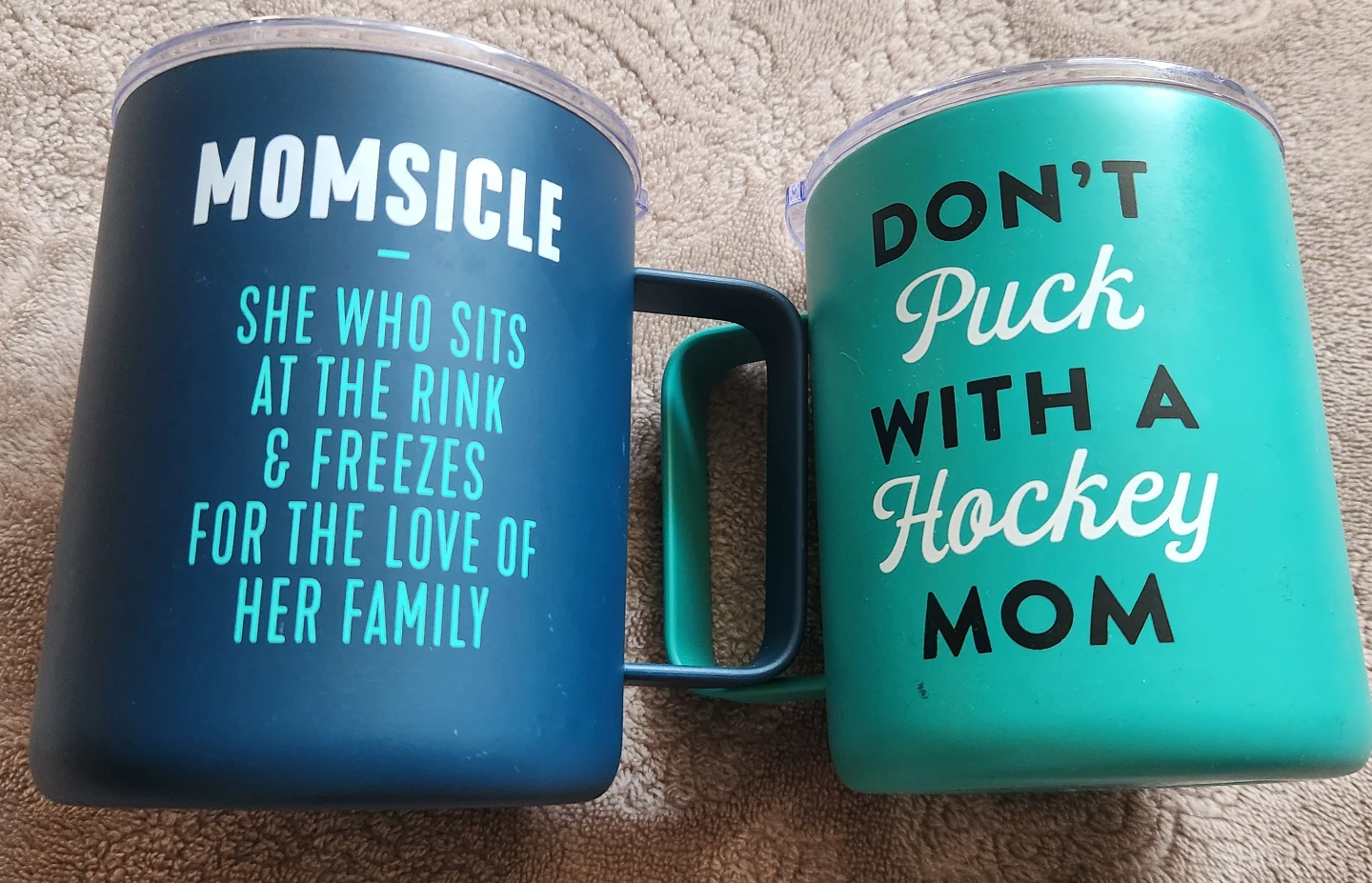 2 Hockey Mom Insulated Mugs