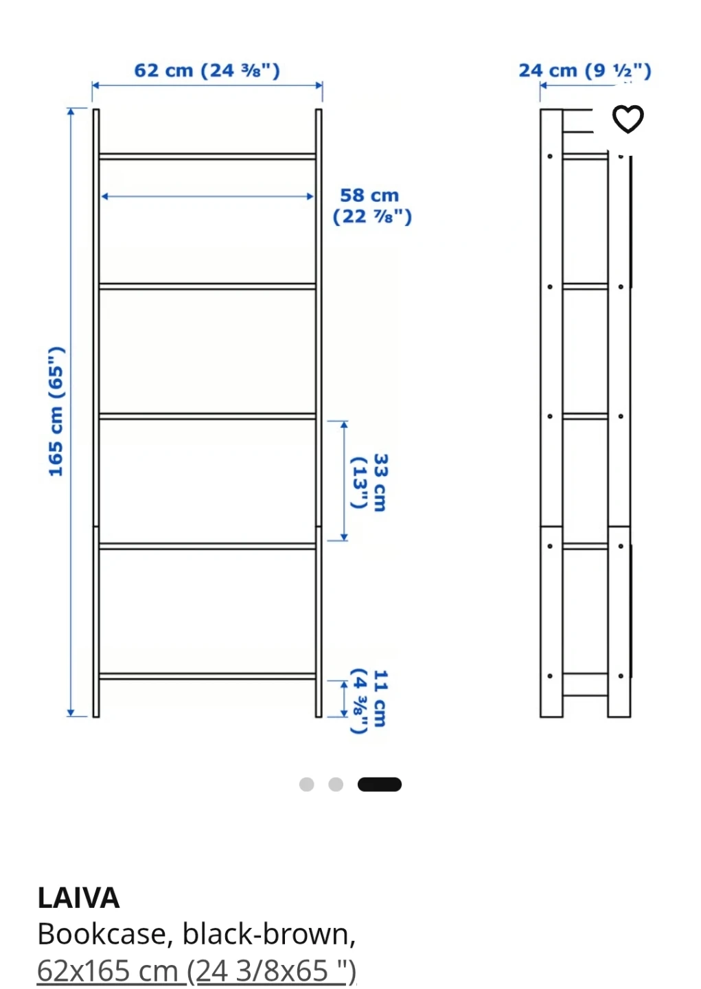 IKEA LAIVA Bookcase, Black-Brown