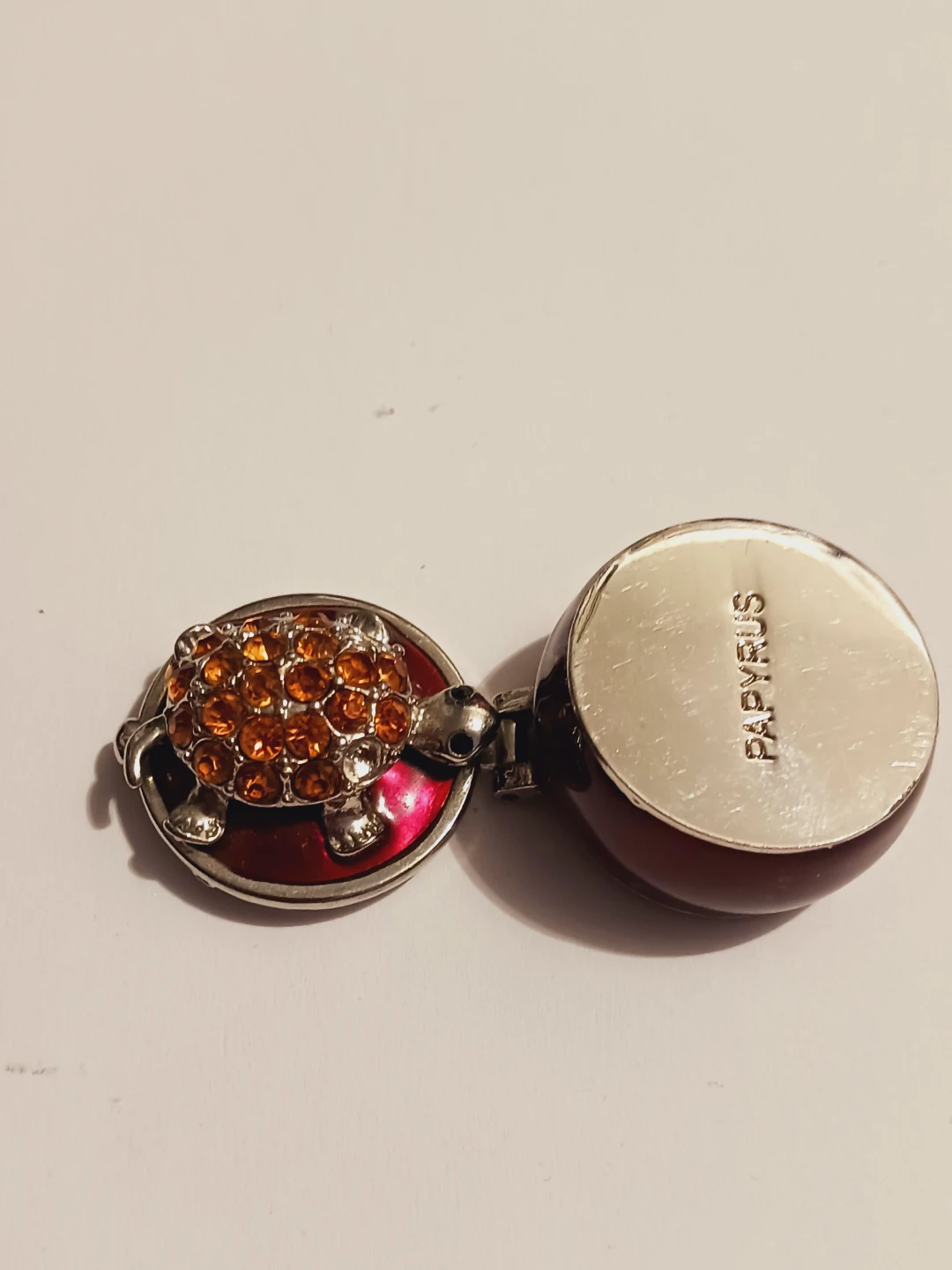 Cute Enamel 🐢 Turtle Trinket Box Papyrus - photo 3