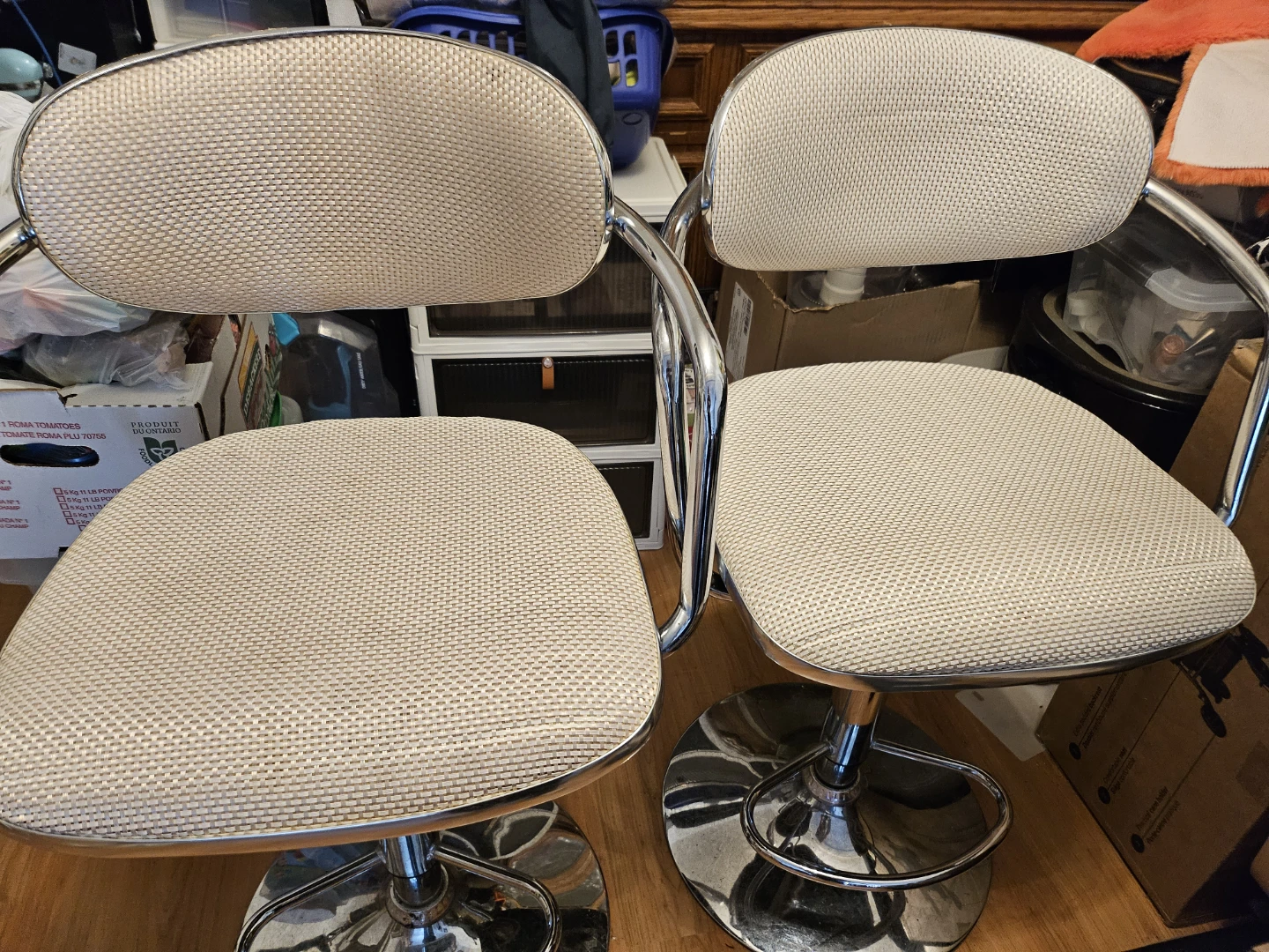 Set of Two Swivel Bar Stools