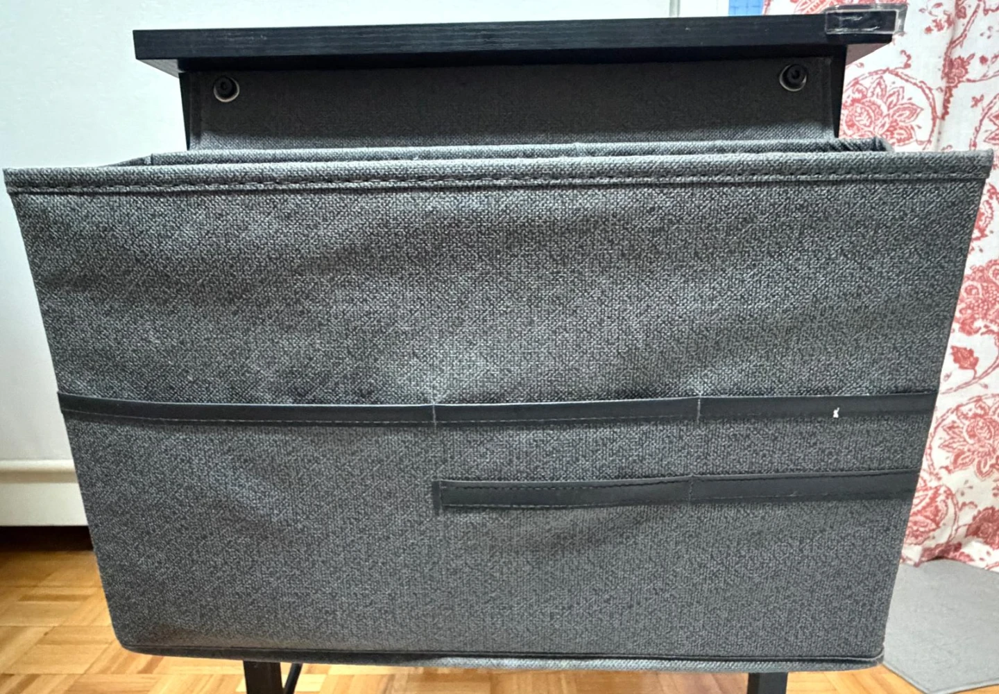 Black Desk with Fabric Storage Pocket - photo 2