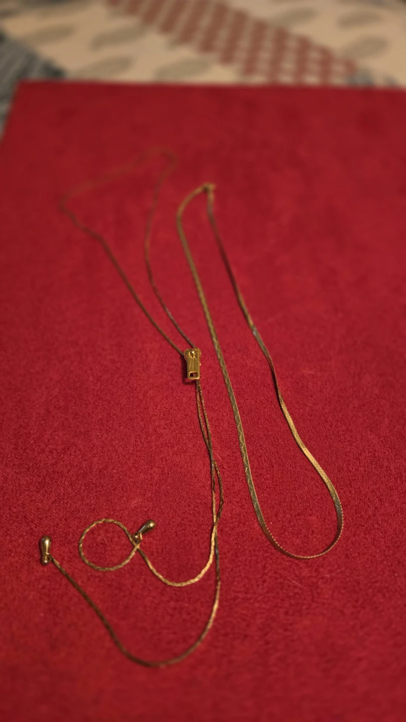 Gold Tone Bolo Style Chain Necklace