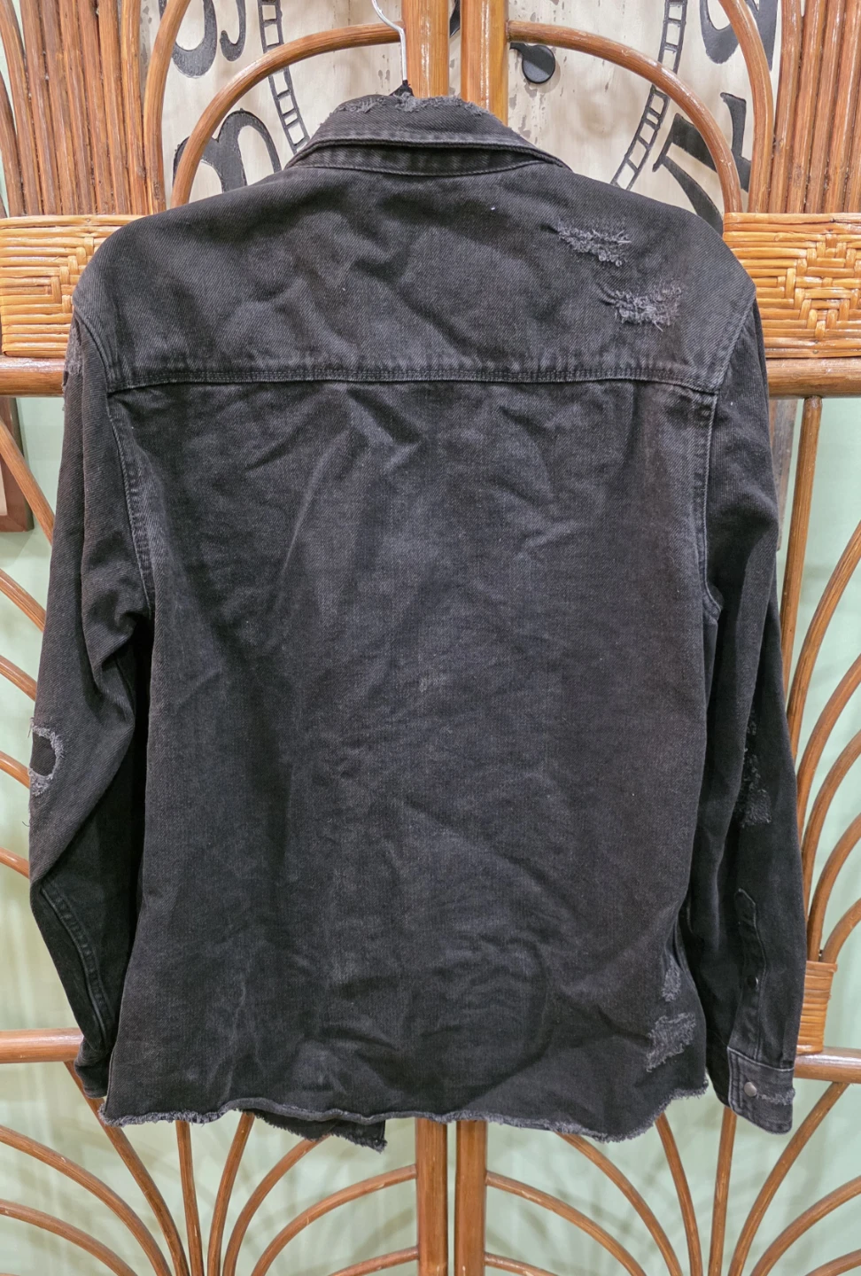 ZARA Black Distressed Men's Denim Jacket - photo 3