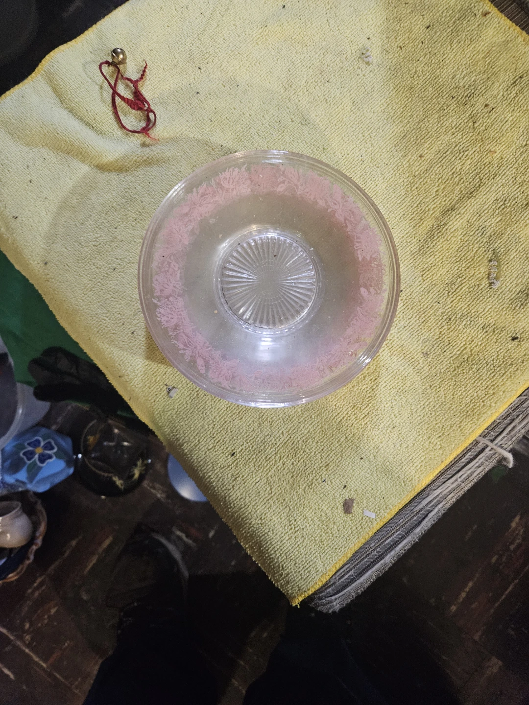 Set of 7 Vintage Pink Floral Glass Bowls - photo 2