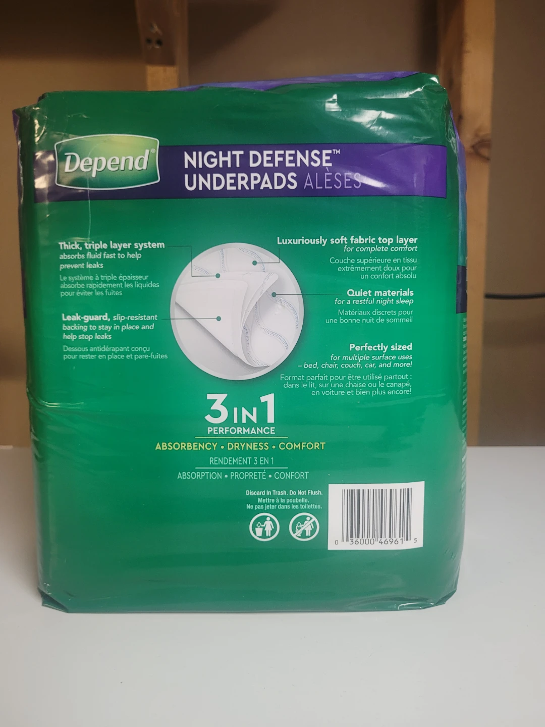 Depend Night Defense Underpads, 4 bags of 12 pads - photo 2