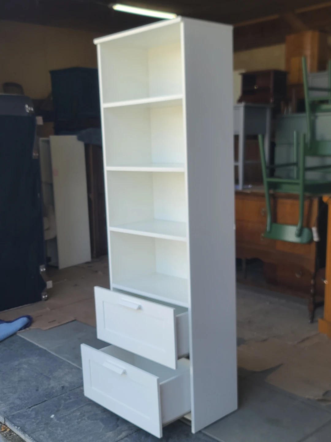 White Bookcase with Two Drawers - photo 3