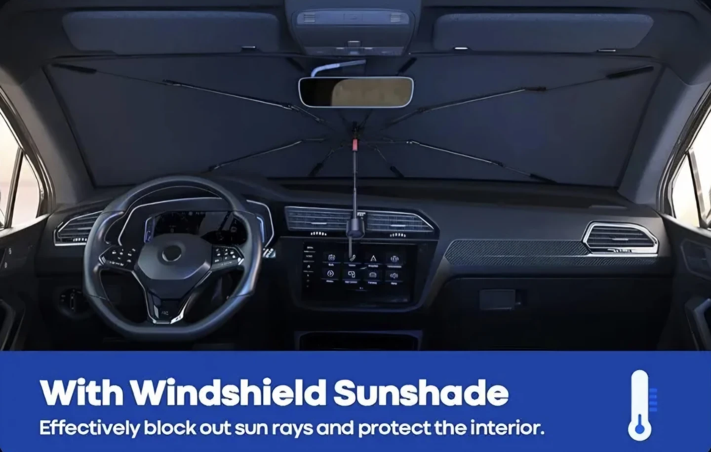 Car Windshield Sunshade Umbrella 55.1"x30.7" - photo 2
