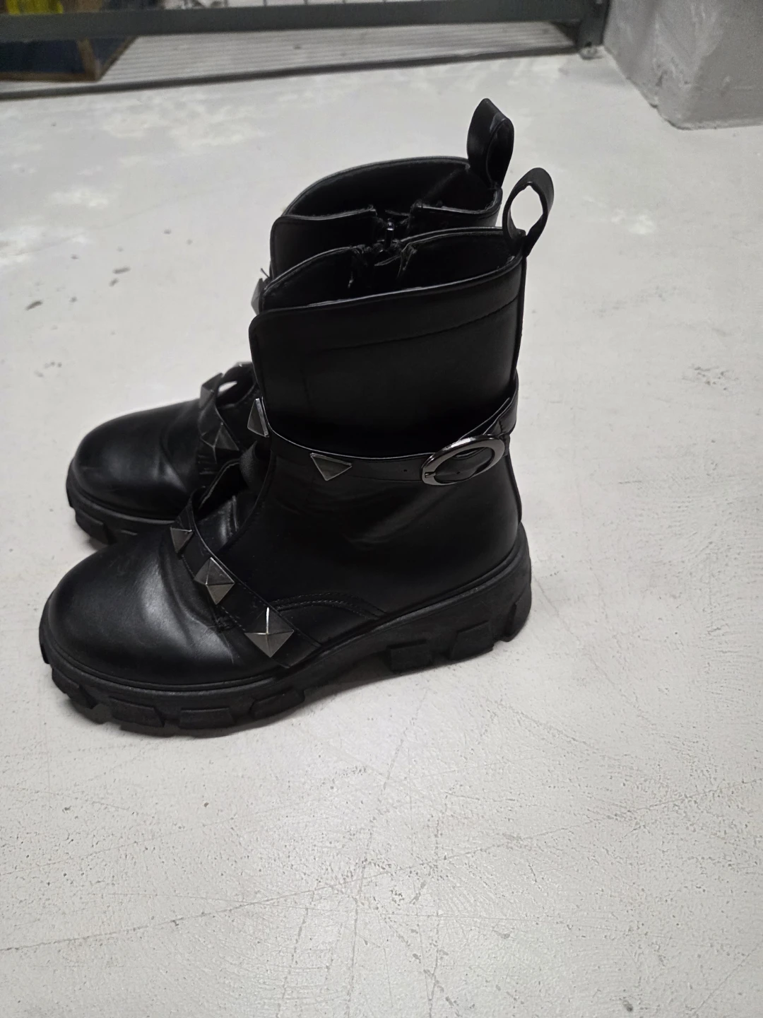 Black Studded Combat Boots - photo 2