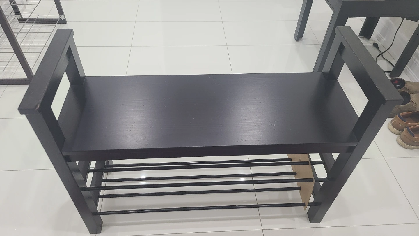 Black Shoe Bench with Storage
