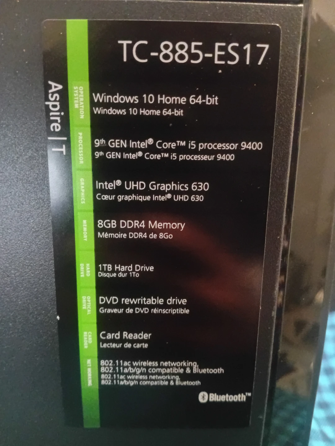 Acer Aspire TC-885 Desktop Computer - photo 5