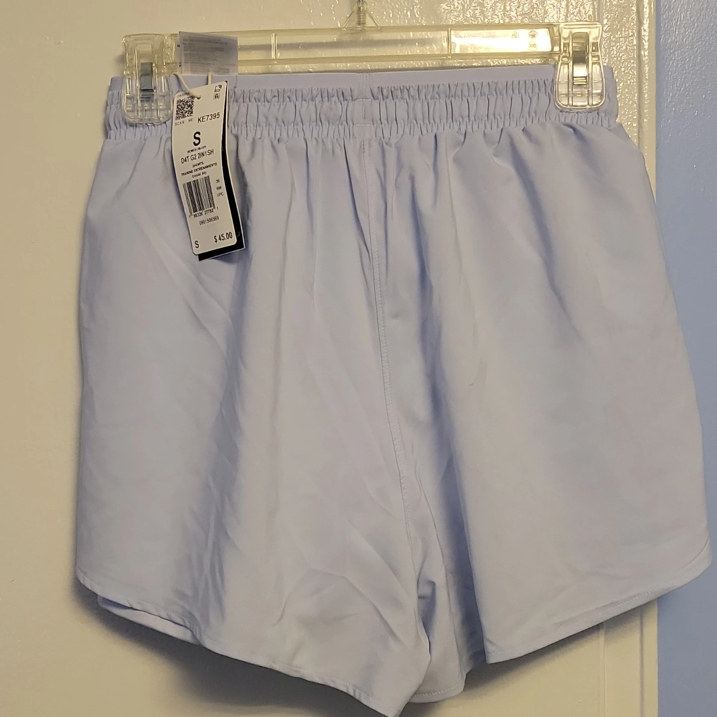 Adidas D4T G2 2-in-1 Training Shorts, Light Blue, Size S - photo 5