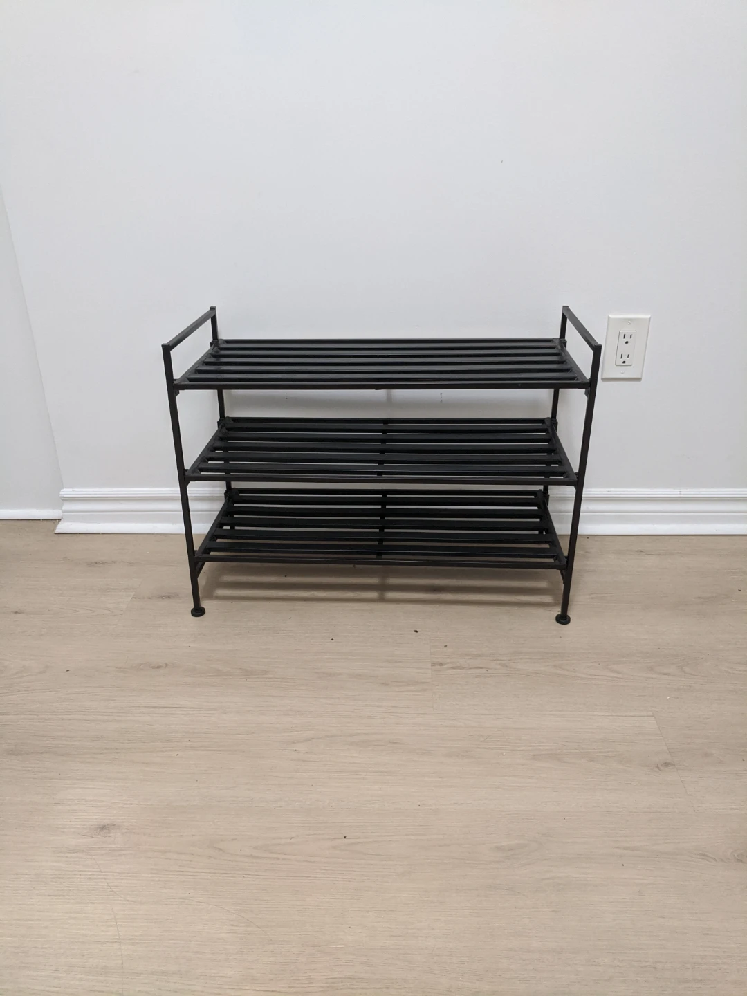 Black 3-Tier Shoe Rack