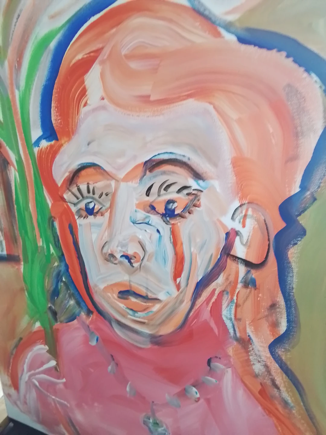 Bold Abstract Portrait Painting - Vibrant Modernist Style - photo 4
