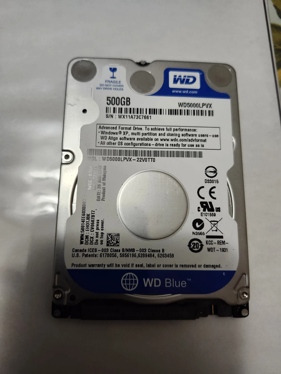 Western Digital 500GB 2.5-inch Laptop Hard Drive