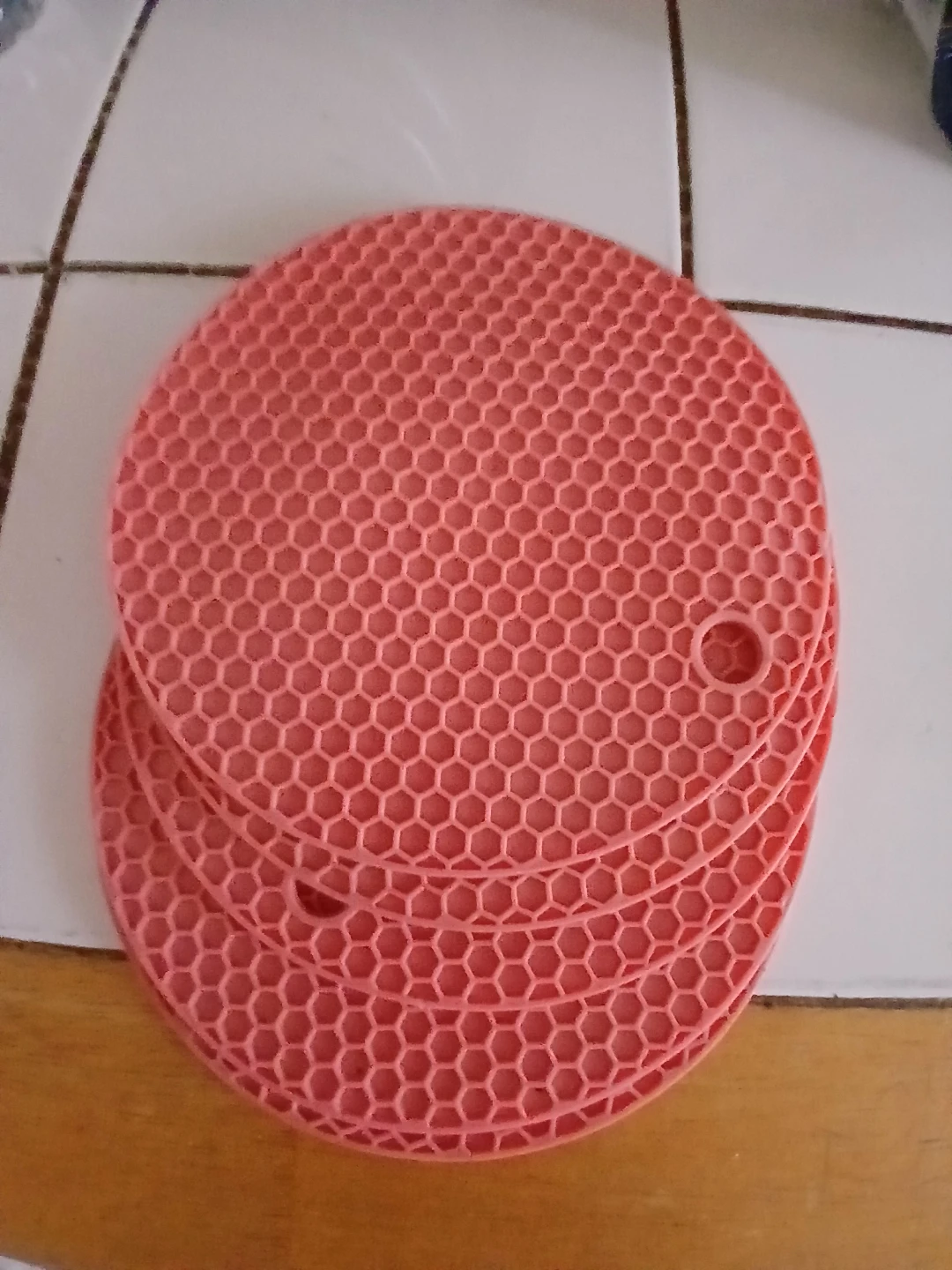 Set of 3 Pink Silicone Trivets🏈