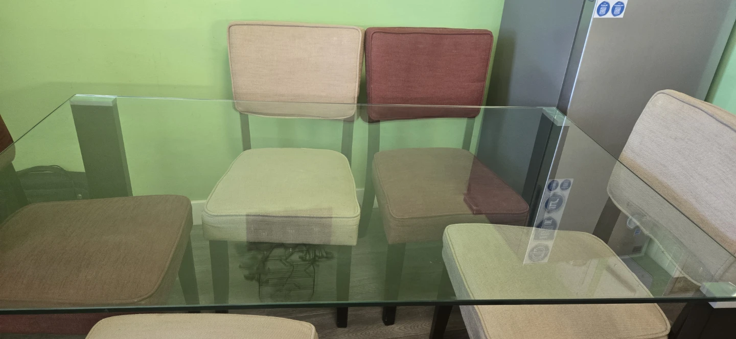 ASHLEY Glass Dining Table with 6 Chairs - photo 3