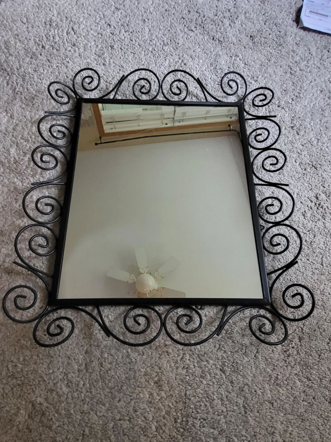 Black Scrollwork Metal Wall Mirror