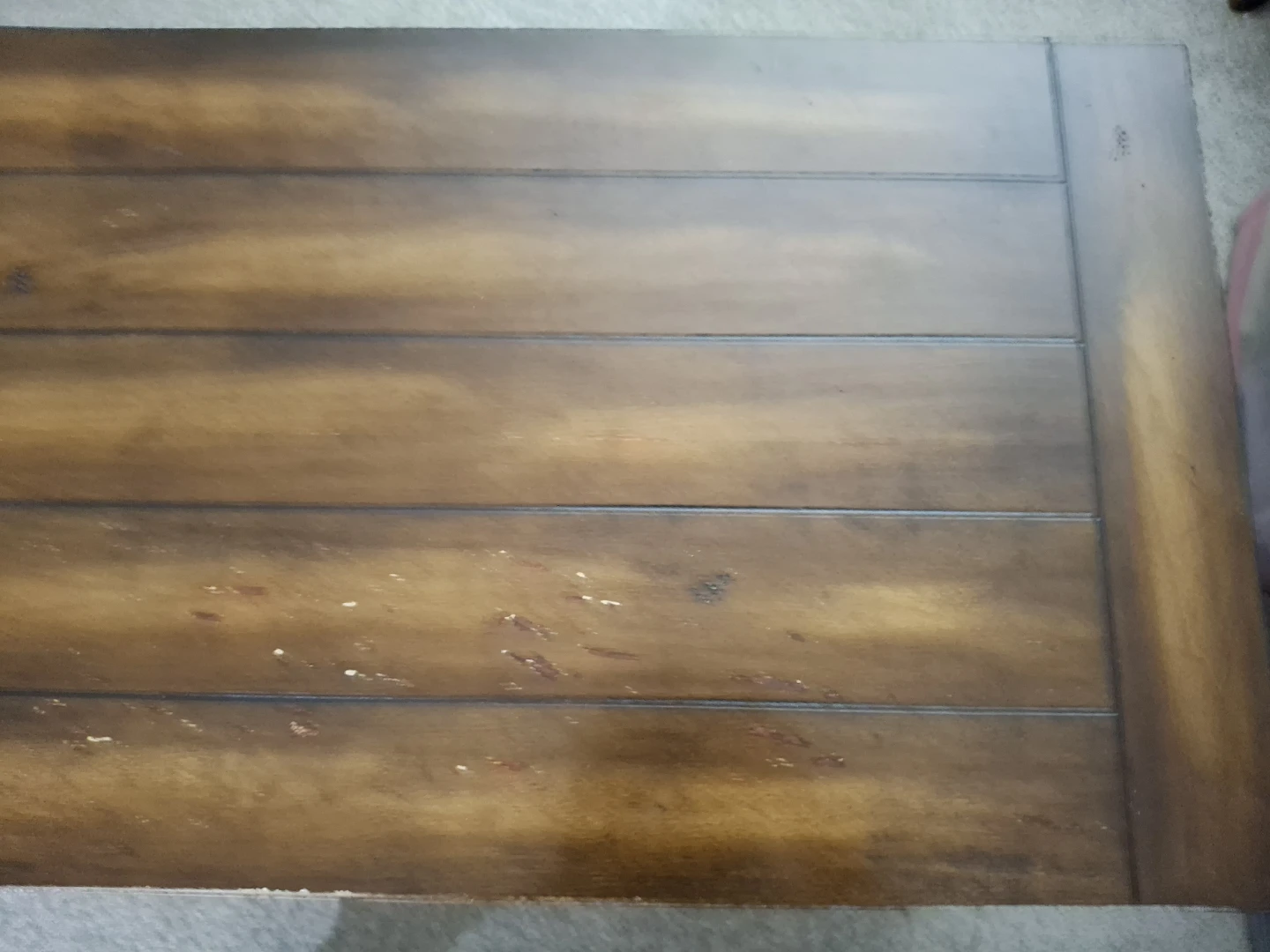 Dark wood plankstyle coffee table with lower shelf - photo 3