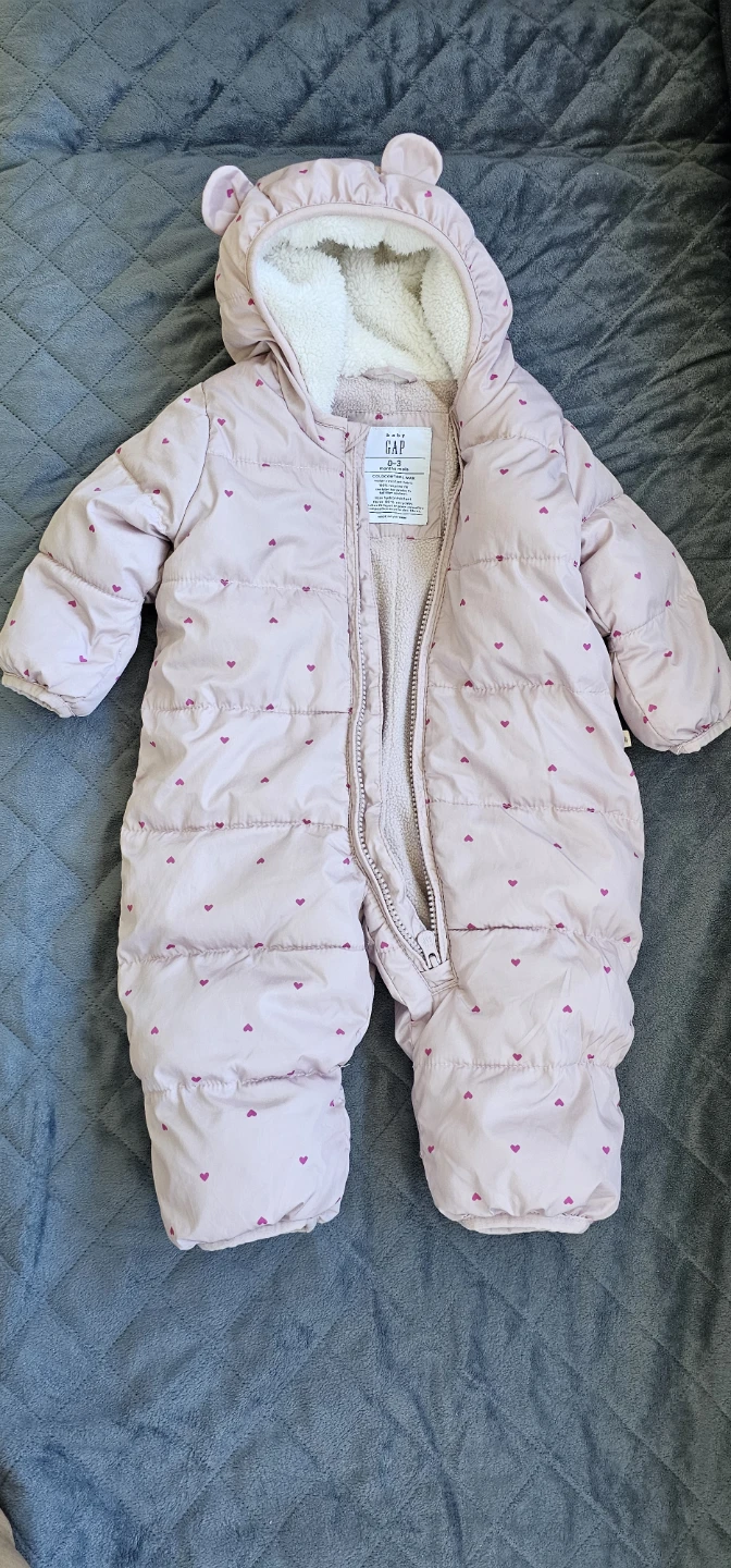Baby Gap Pink Heart Puffer Snowsuit