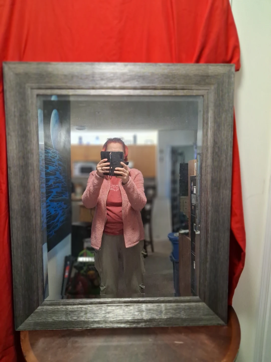 Rustic Grey Framed Wall Mirror